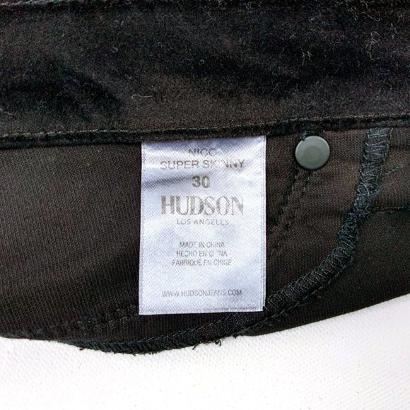 Hudson Nico Velvet Super Skinny Black Gray Ombre Jean Size 30 - Picture 7 of 16